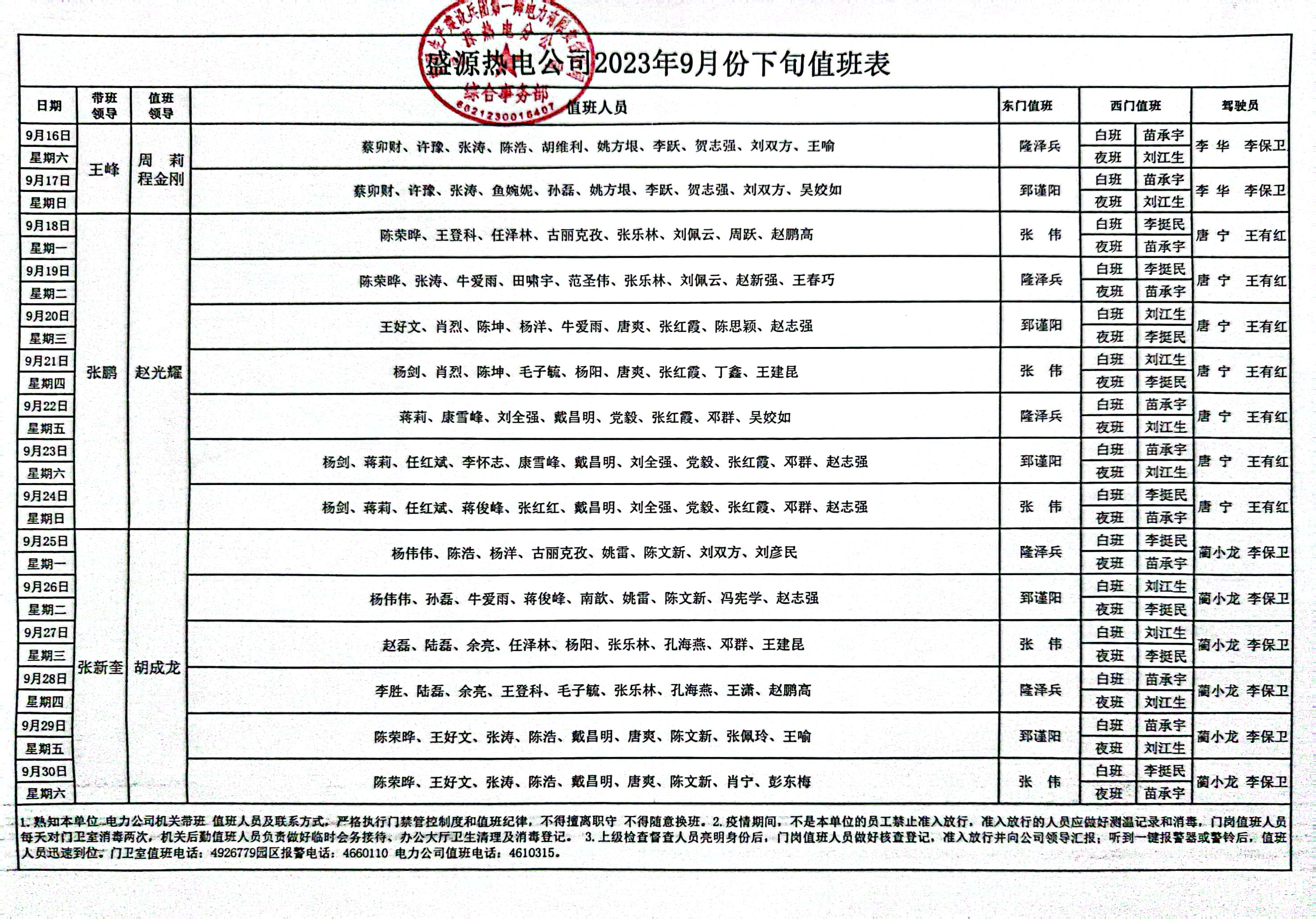 盛源热电公司2023年9月份下旬值班表(1).jpg