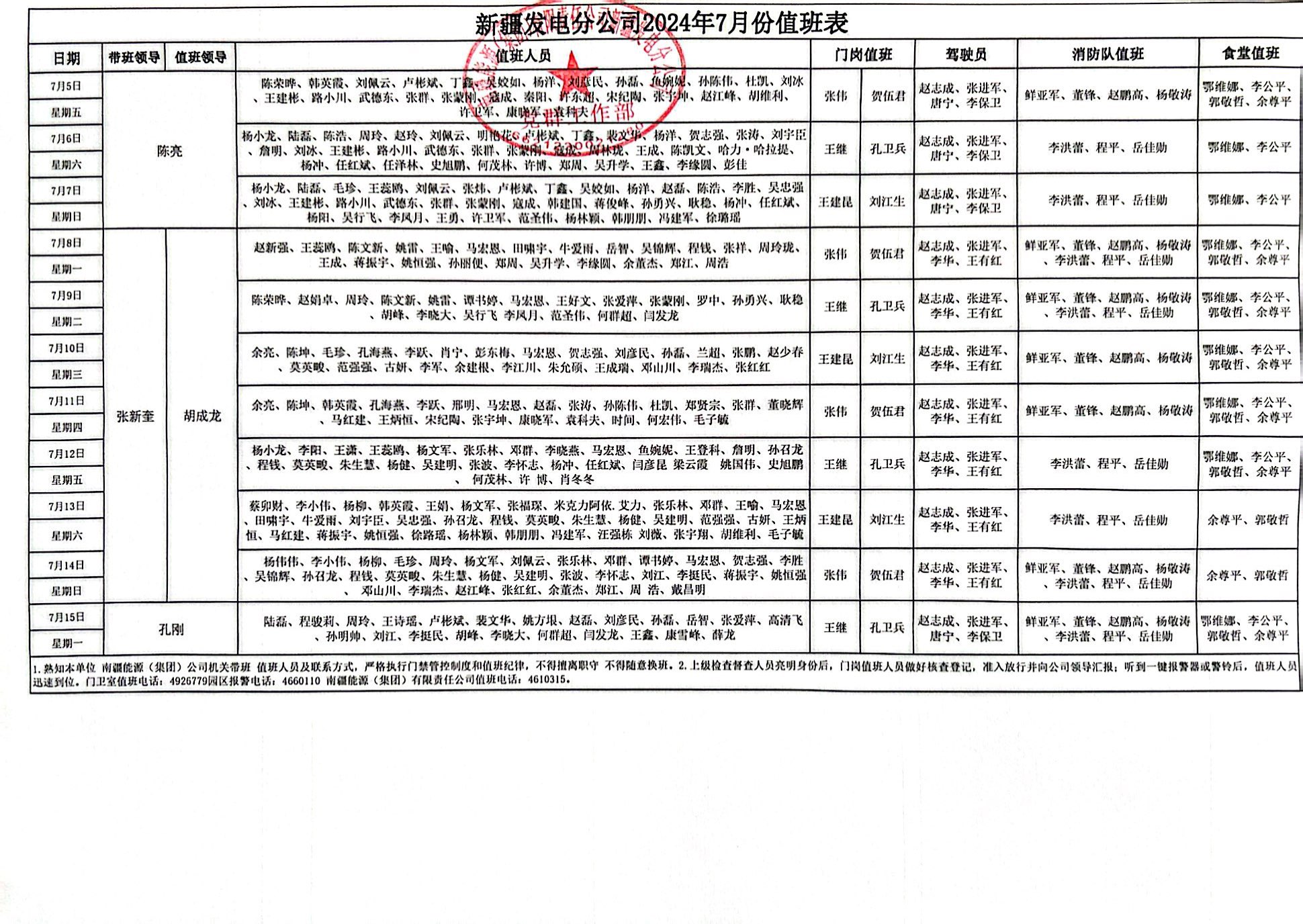 新疆发电分公司2024年7月上旬值班表.png